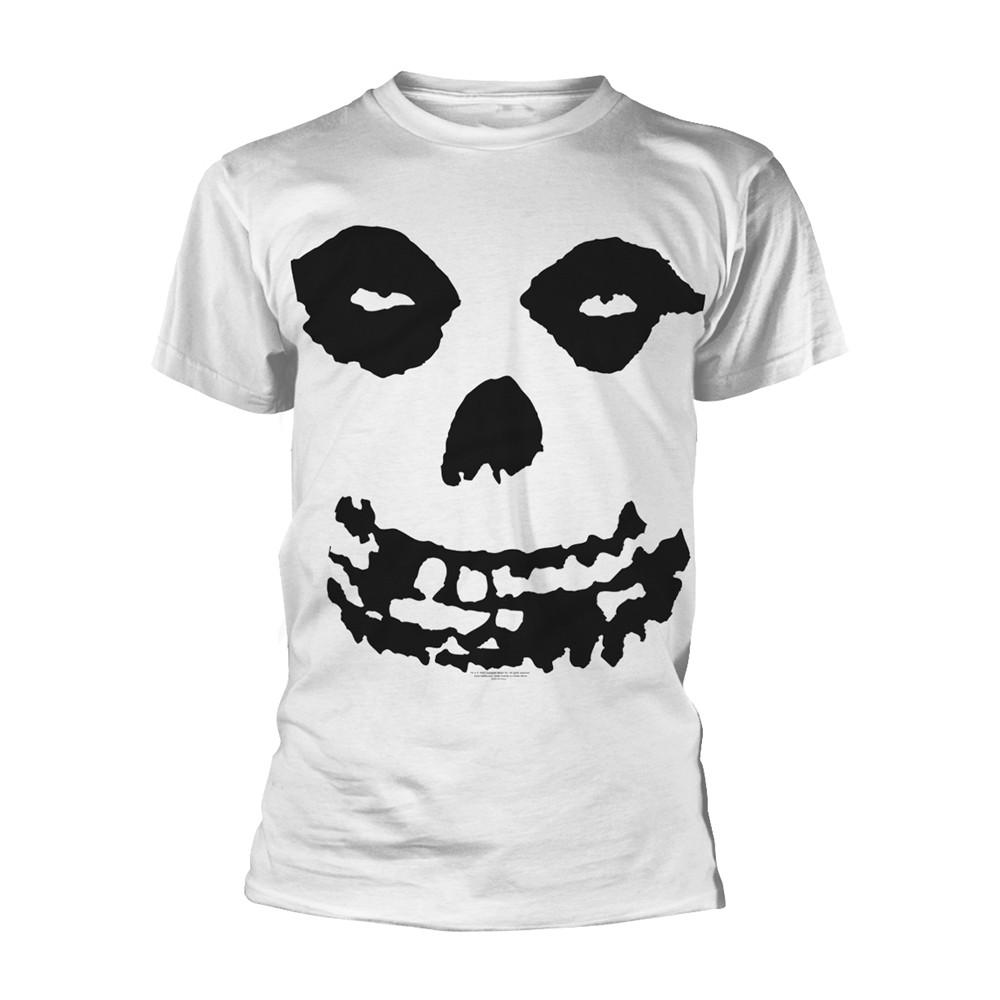 MISFITS - ALL OVER SKULL WHITE T-Shirt, Front & Back Print Large XXXL