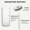 MUG GLASS BOTTLE WITH STRAW 600ml TRANSPARENT GLASS LID