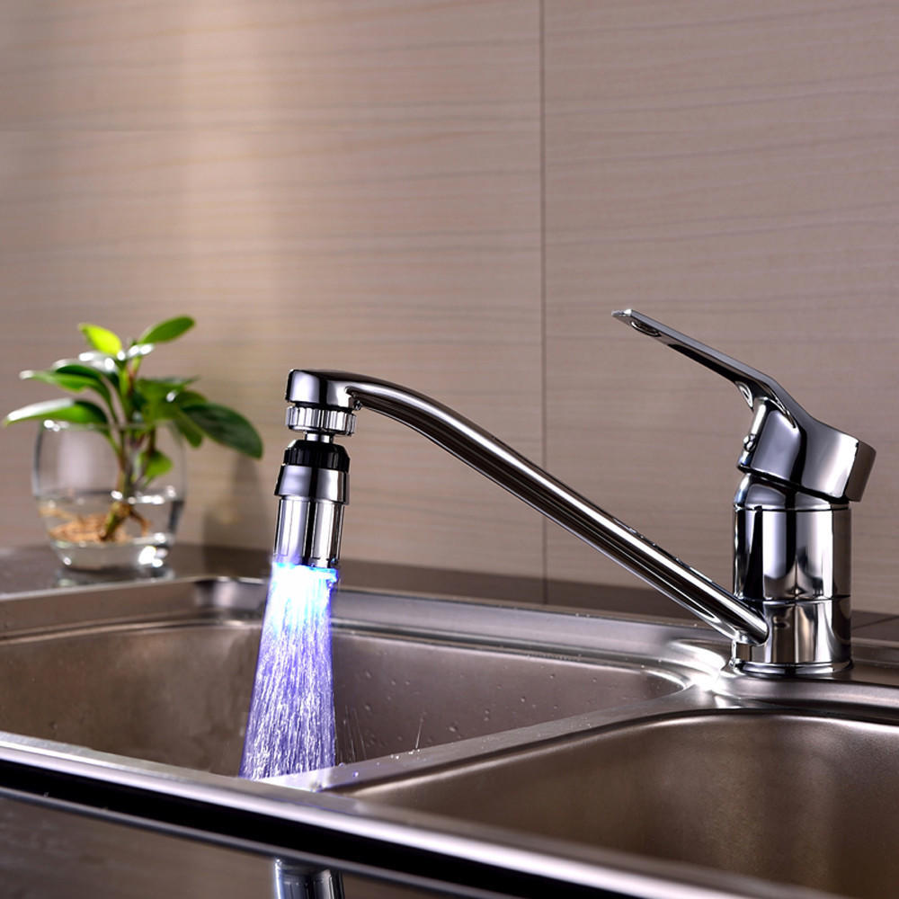 1PC Kitchen Sink 7Color Change Water Glow Water Stream Shower LED Faucet Taps Light