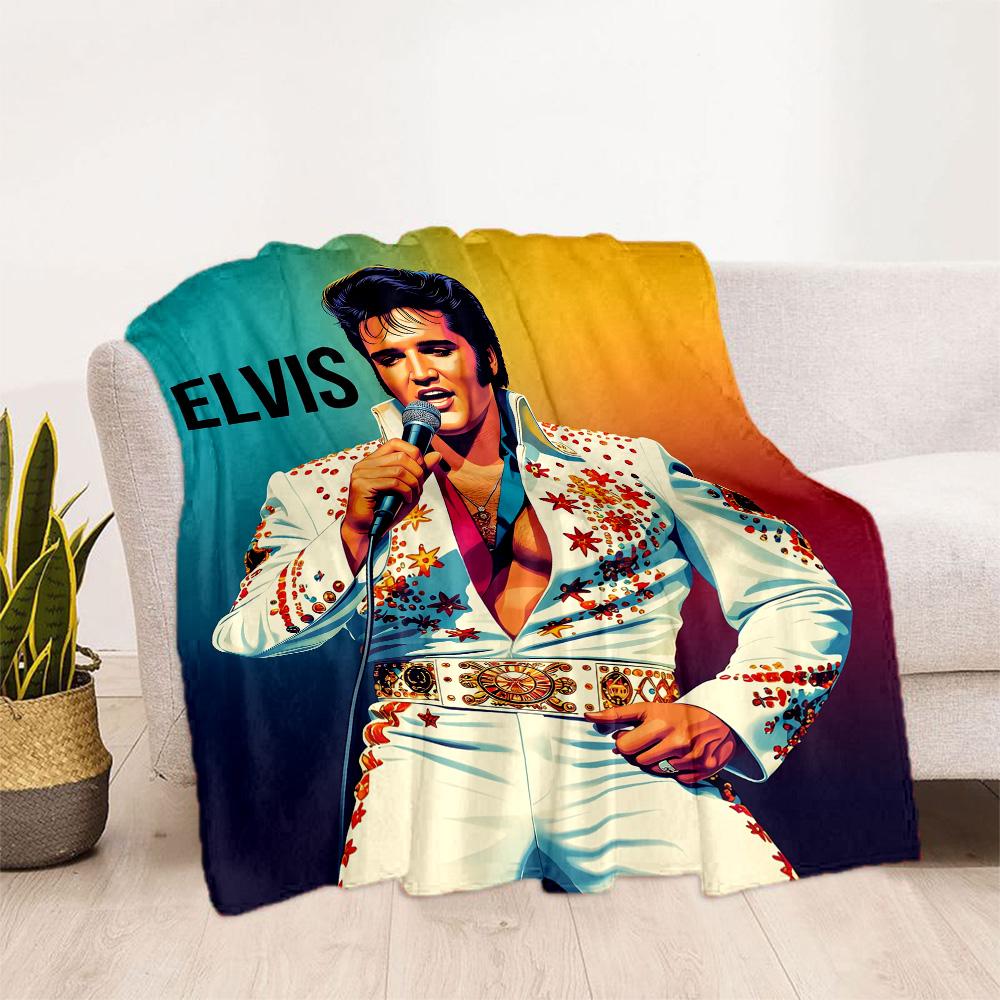 Elvis Presley Performance Blanket Warmthful Decor Great for Picnics Seaside Bed for All Occasions Digital Print