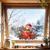 Snowflake Glass Clings Christmas Elf Mug Window Sticker Festive Static Cling Decal Removable Art Gingerbread Man Sticker for Doors Windows Holiday
