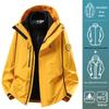 Camel Unisex 3-in-1 Mountaineering Jacket: Graphene-Lined, Windproof, Waterproof, and Warm, New Style, Two-Piece Set.