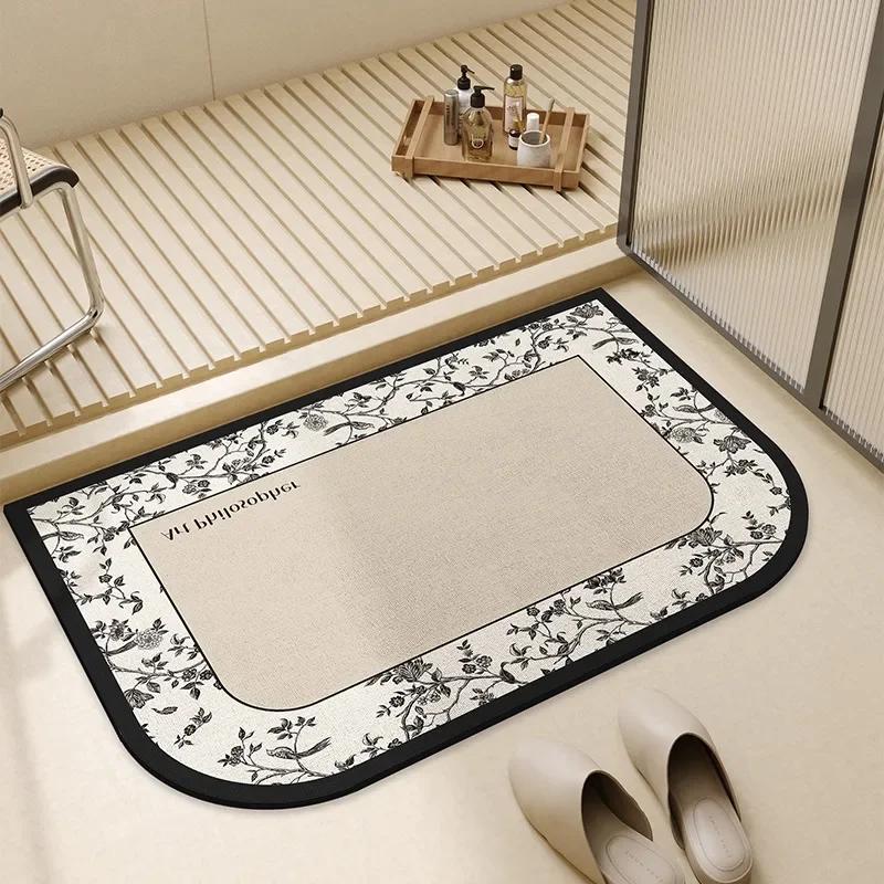 Bathroom Carpet Water-absorbent Toilet Non-slip Floor Mats Soft Diatom Mud Absorbent Doormat Home Decoration Bath Mat