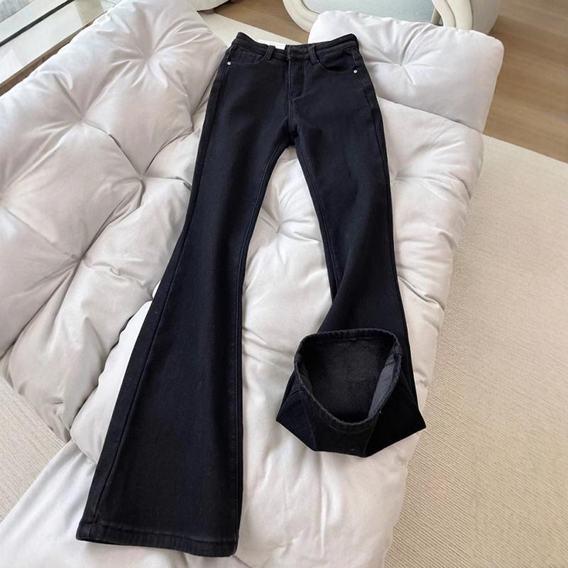 

High Waist Elastic Micro Flare Jeans for Women – Slimming and Flattering Plus Size, Autumn/Winter Collection 2XL (140-160 jin)