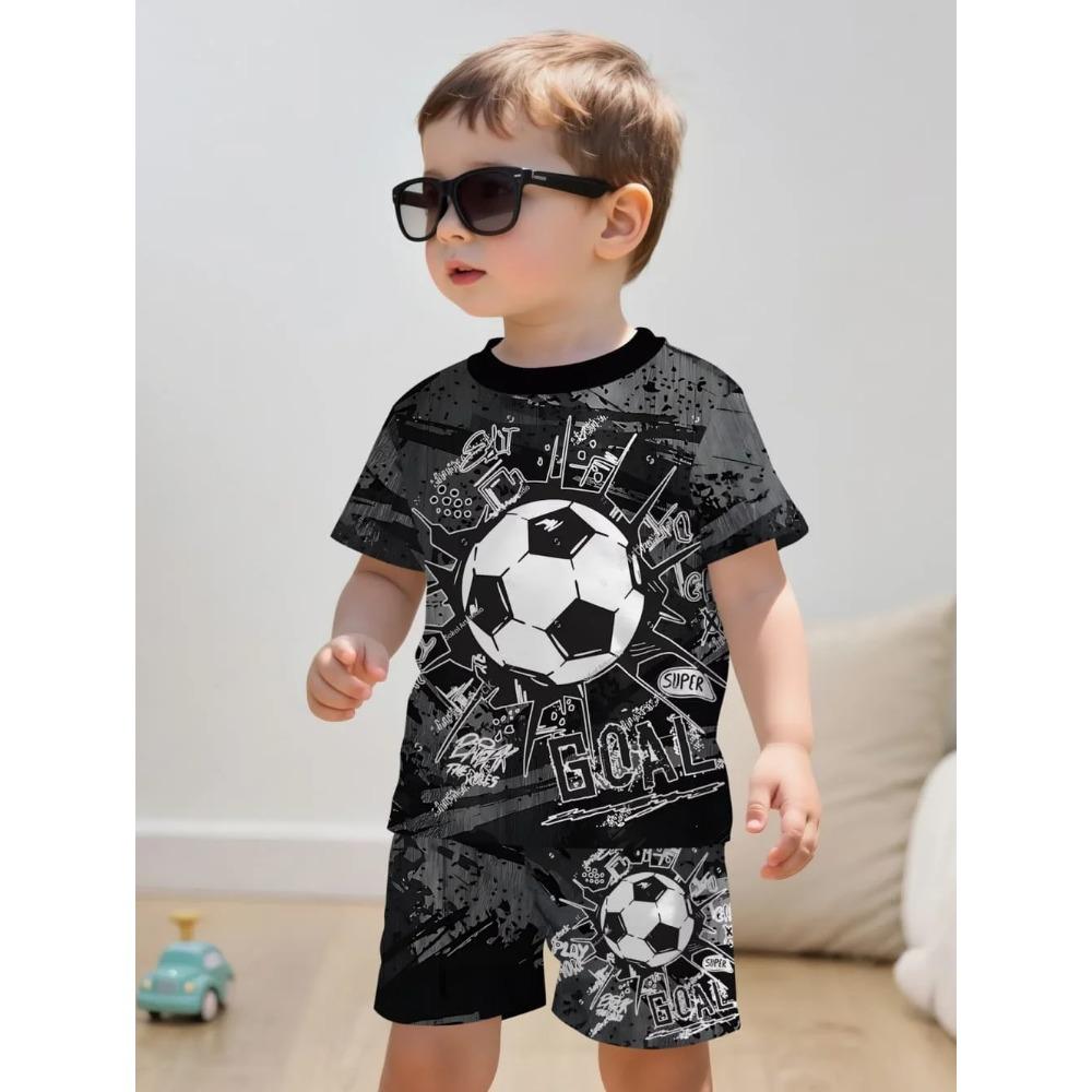 Summer Cartoon Creative Fun Pattern Children's Summer Fashion Comfortable Soft Breathable Short Sleeved Two-piece Set