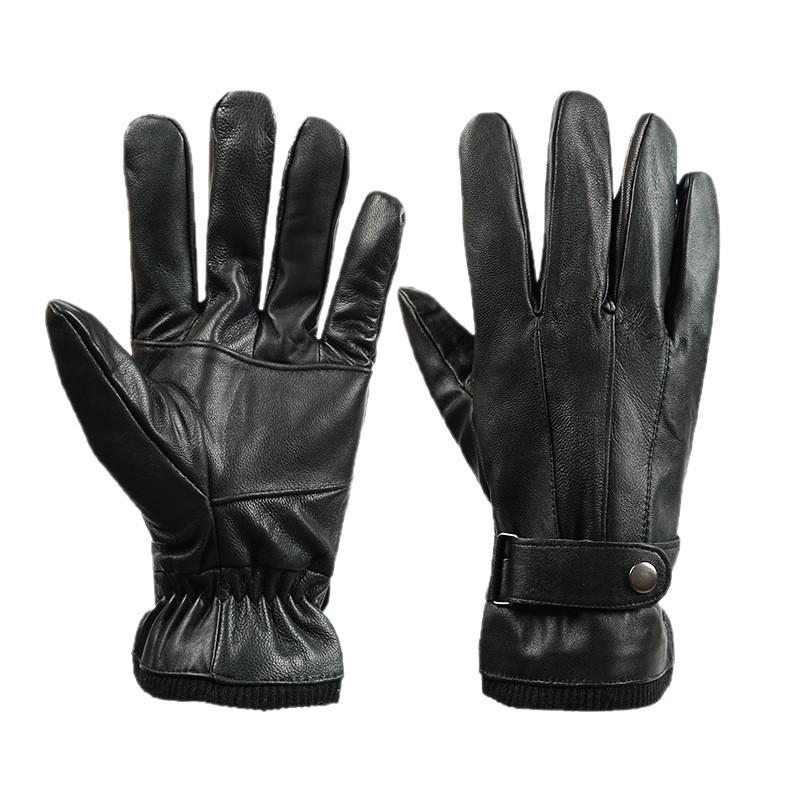 Unisex Genuine Leather Gloves for Winter, Motorcycle Riding, and Outdoor Activities
