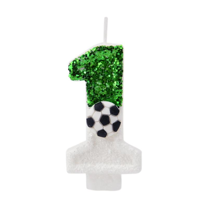 0-9 Numbers Football Cake Candle Kids Sports Theme Football Birthday Party Decoration Favors Cupcake Topper Cake Decor Supplies