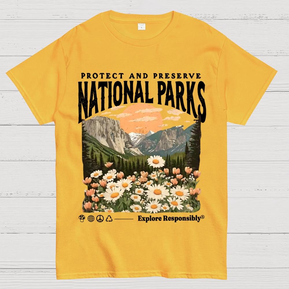 National Parks Unisex 100% Cotton Summer Casual Cool Loose T-Shirt