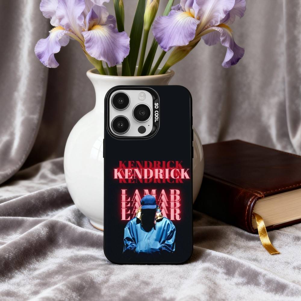 K-Kendrick-K Rapper L-Lamar-R Handyhülle Für iPhone17,16,15,14,13,12,11 Plus,Pro Max Schwarze Candy silberne Handyhülle