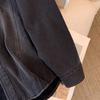 Denim Jacket Blouse Shirt for Women Long Sleeve Fleece Thicked Casual Vintage Oversize Plaid Loose Coat Top