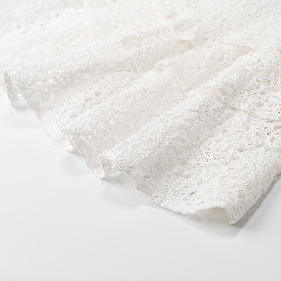 Spring 2025 Women's European & American Style Lace Dress with Tie-Front