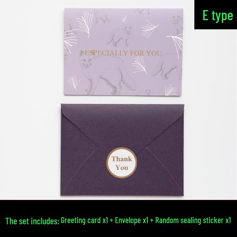 Korean Trendy Hot Stamping Thank You & Birthday Greeting Card