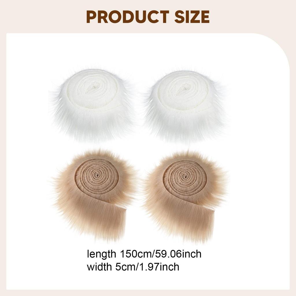Faux Furs Fabric Strips Soft Material for DIY Crafts Fuzzy Gnomes Beard Doll Costume Making