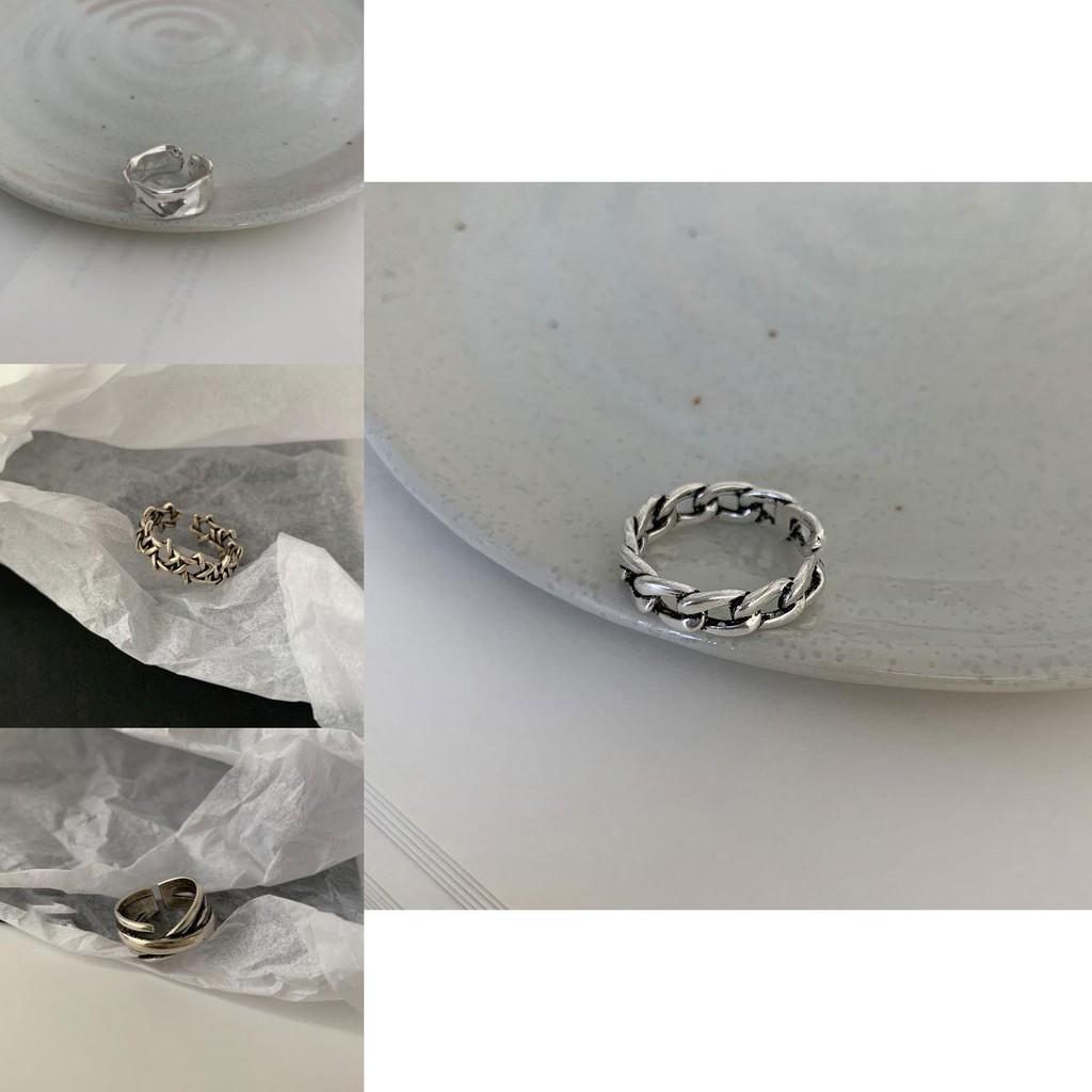 Designed Korean Beautifully Style Smile Face Ring For Women In Irregular Vintage Design Silver