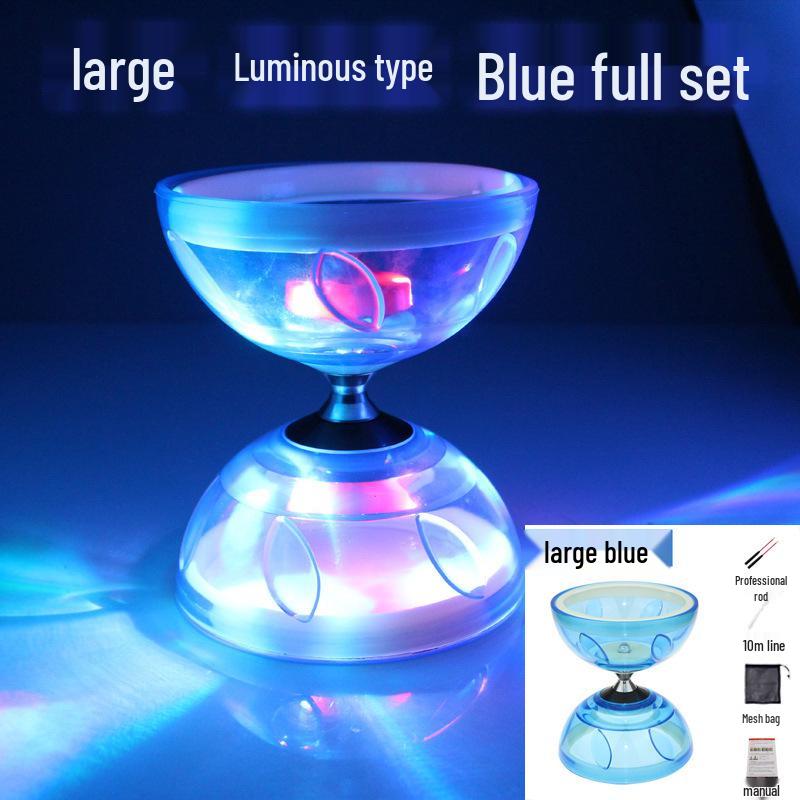 Beginner Student Diabolo Set with Three/Five-Bearing, Bell & Luminous Double-Head