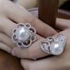 Elegant Australian White Pearl Flower Ring for Women – Adjustable, High-End Design
