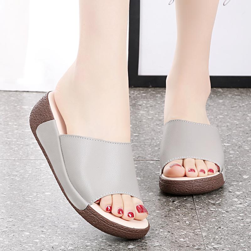 Women Slide Slippers Sandals Outdoor Open Toe Chunky Slippers Casual Thick Sole Height Increase Platform Sandals