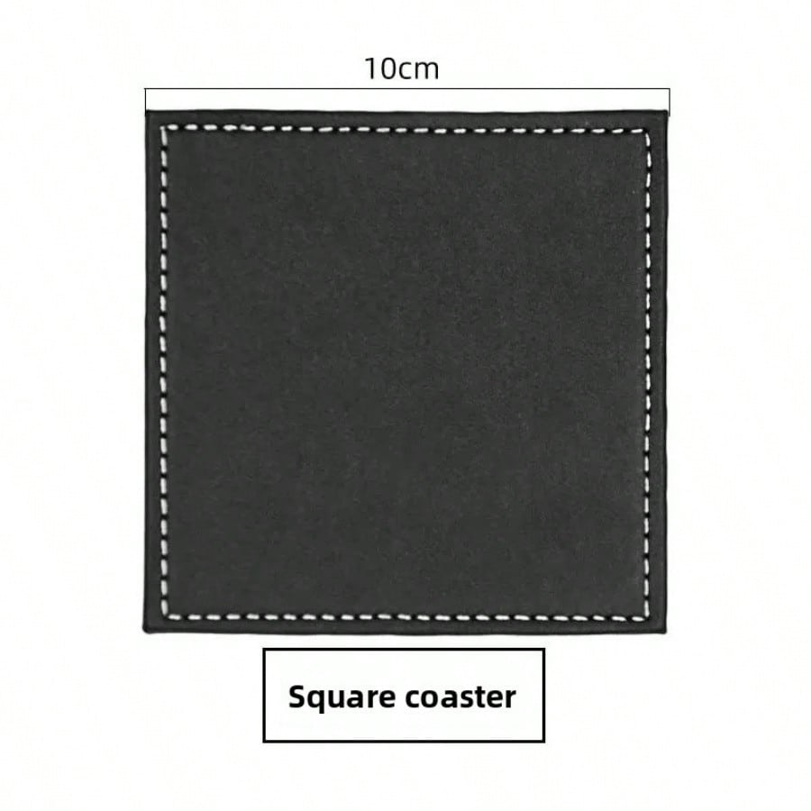 6Pcs/set Leather Coaster PU Leather Dining Table Mat Coffee Coaster Thermal Insulation Water Cup Mat