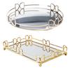 Elegant Gold Mirror Display Tray Portable for Organizing Accessories and Enhancing Home Decoration Aesthetic Use