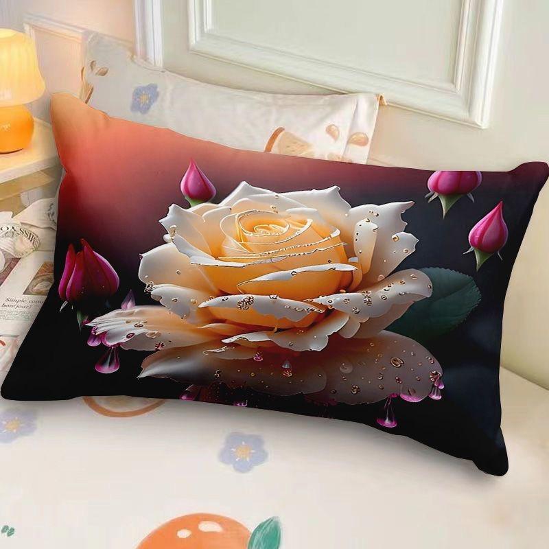Rose Sofa Rectangular Throw Pillow Light Luxury Retro Living Room Cushion Cover Bay Window Throw Pillow