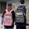 Unisex PVC Transparent Backpack Street Fashion Trendy Clear Rucksack Students School Bags Outdoor Waterproof Travel Beach Bag