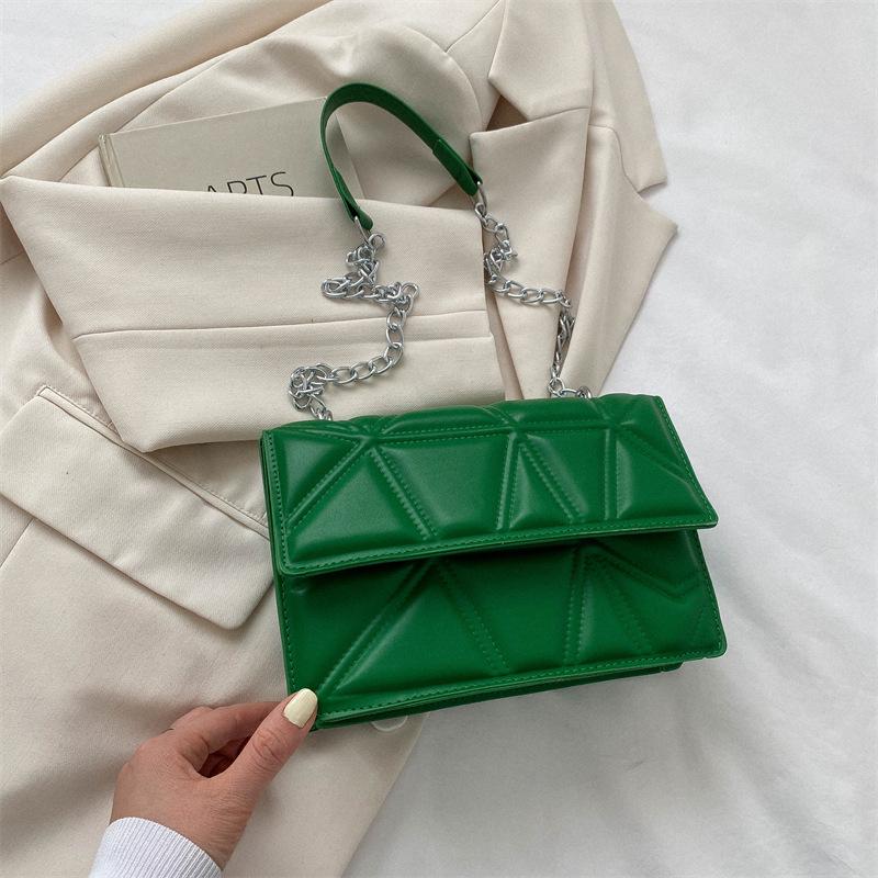 This Year's Popular New Foreign-style Casual Bag Plaid Chain Shoulder Messenger Bag 2025 Summer Small Square Bag Texture Tide