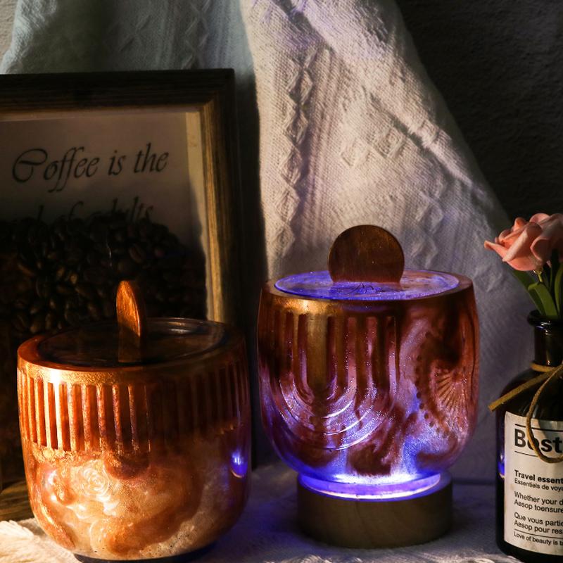 DL   DIY Resin Epoxy Mold Storage Box Silicone Mold Gypsum Aromatherapy Candle Cup