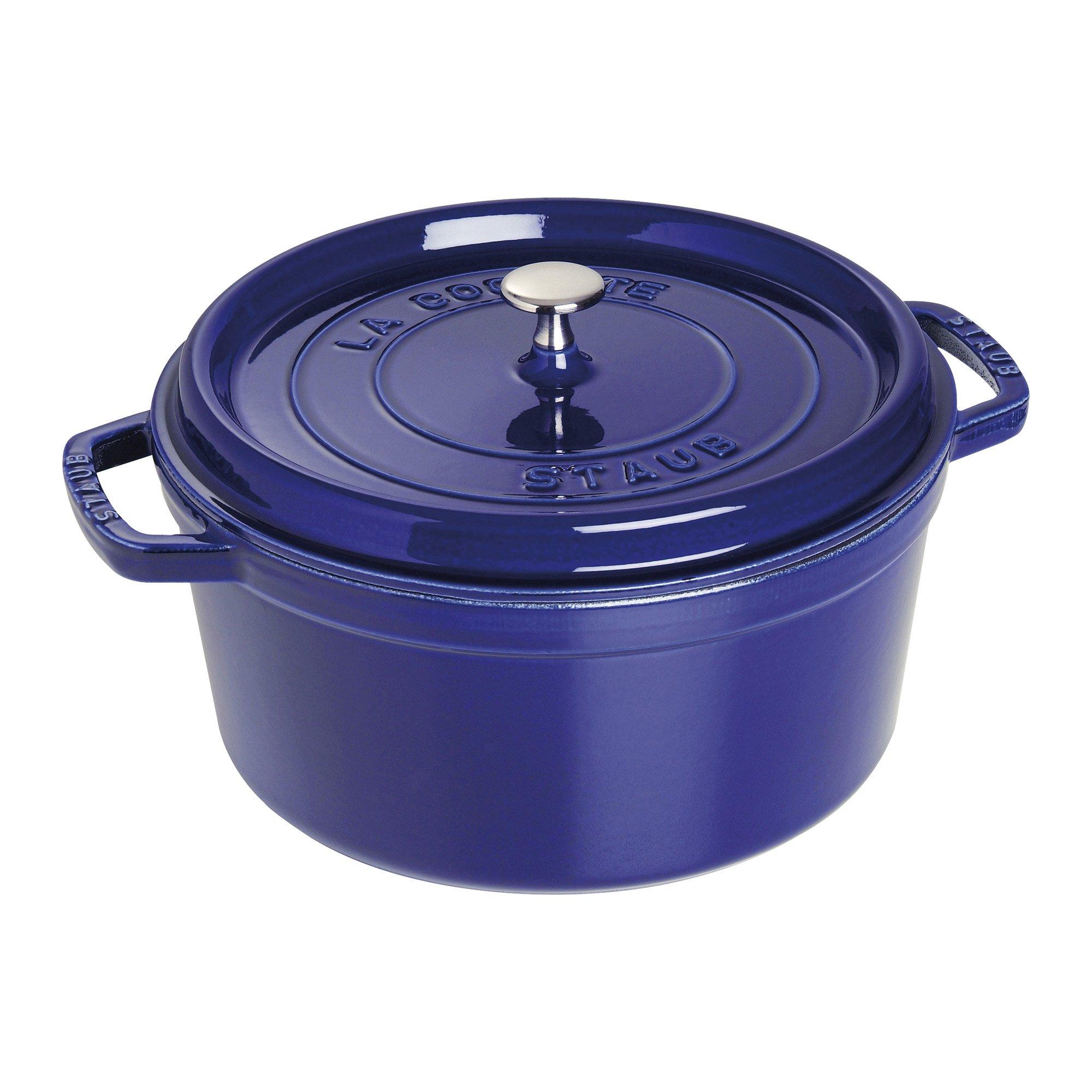 

staub Cocotte Round Granblue Large Hand Cast Enamel Pot IH Compatible Japanese La Cocotte Round Pico 28cm [Authorized Product] 40510-285