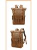 Retro Waxed Canvas Backpack with Leather Trim - Large Capacity, Pepper Salt Design, In Stock
