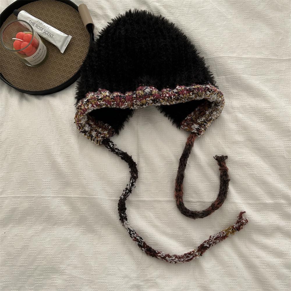 Kawanishi Women's Handmade Wool Beanie with Tassel and Ear Protection