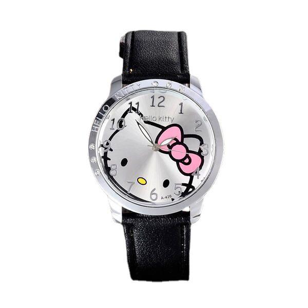 Korean Style Cute Girls' KT Cat Cartoon Quartz Watch for Kids