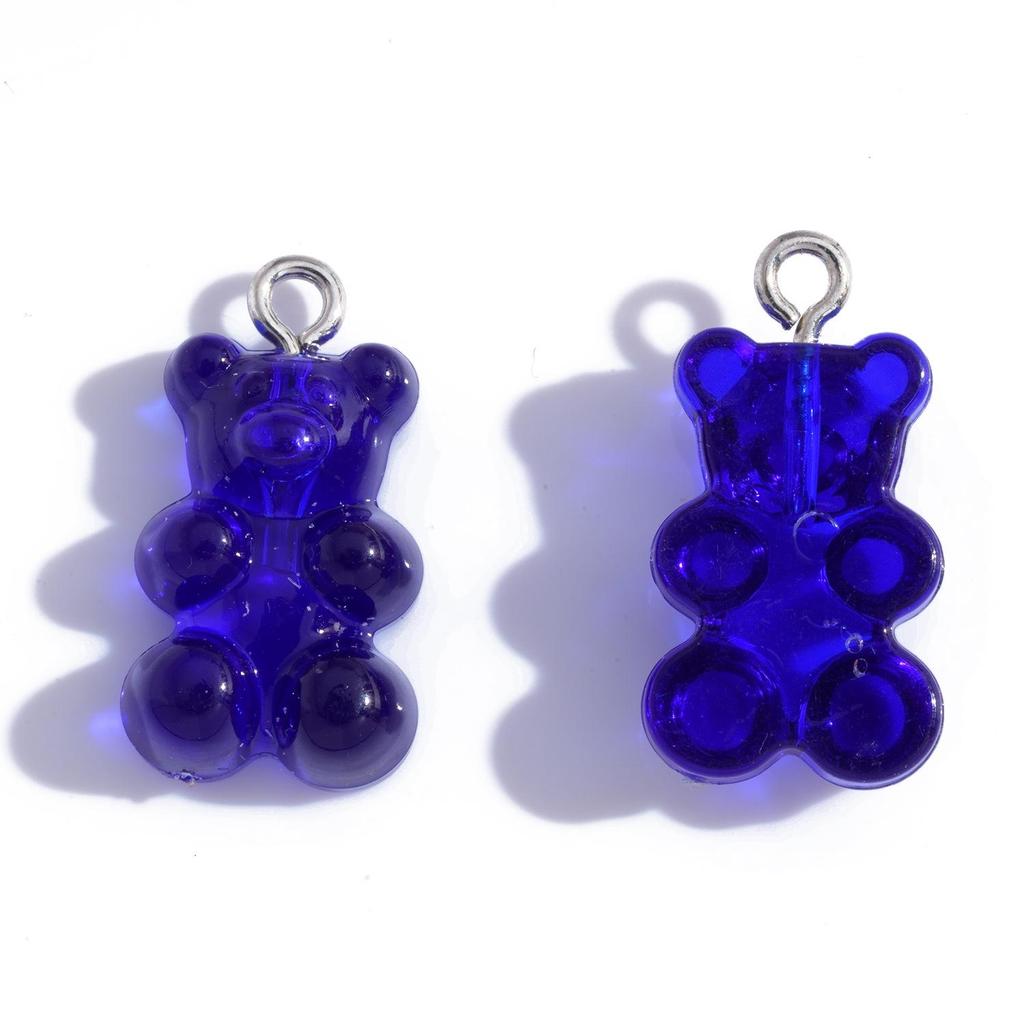 Colorful Transparent Bear Resin Pendant for DIY Jewelry and Keychains