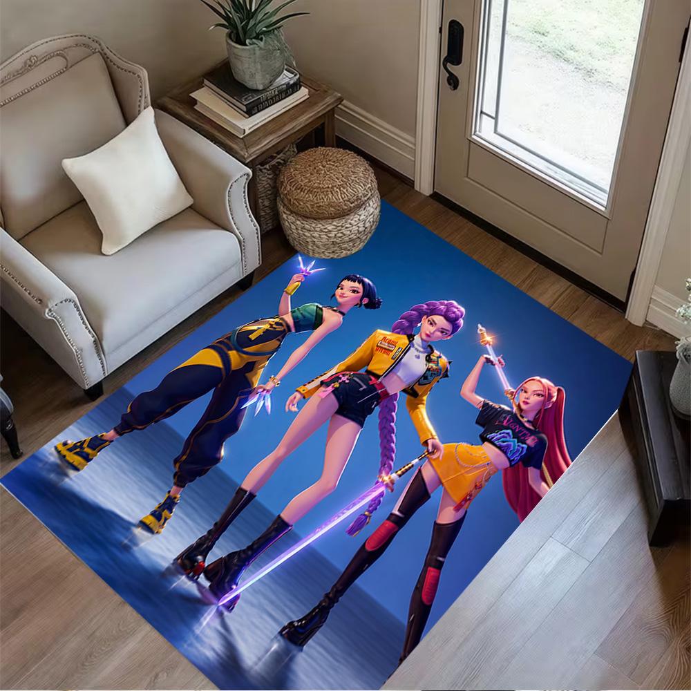 Cyberpunk Fashion Heroes Floor Mat Suitable for Study room Playrooms Dining Room Balcony Antislip Carpet Anime Office Decor