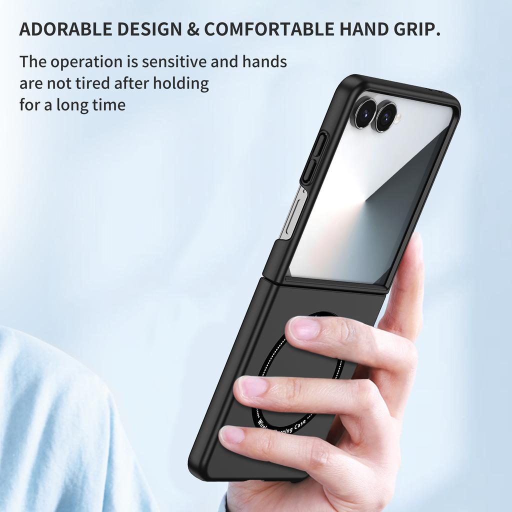 Scratch Resistant Hard Plastic Wireless Charging Case for Samsung Galaxy Z Flip7 5G Flip6 Flip 7 Flip5 Flip3 Flip 6 5 4 3 Flip4