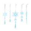 Crystal Christmas Ornaments for Tree Clear Acrylic Snowflake Icicle Ornaments with Drop Pendants for Winter Wonderland Chandelier Xmas Tree Decor