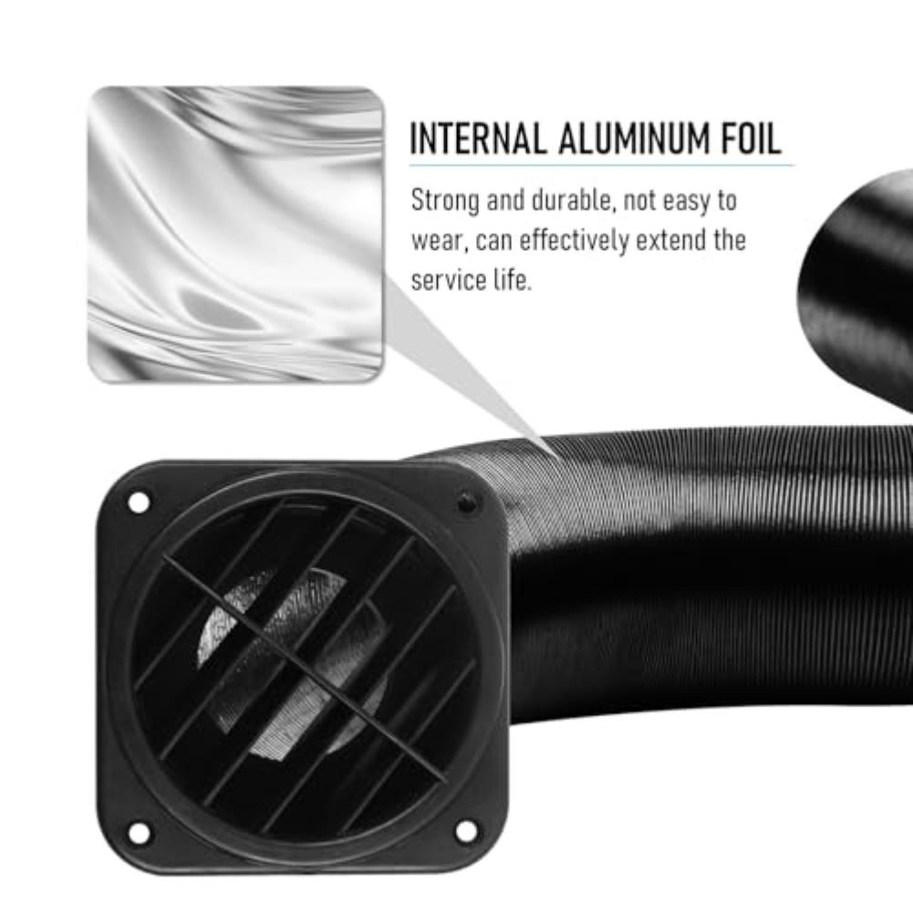 60mm Dieselheizung Luftkanalrohr 100cm lang mit Luftauslass und sicheren Klemmen Kompatibel mit 2000W 6000W Heizsystemen