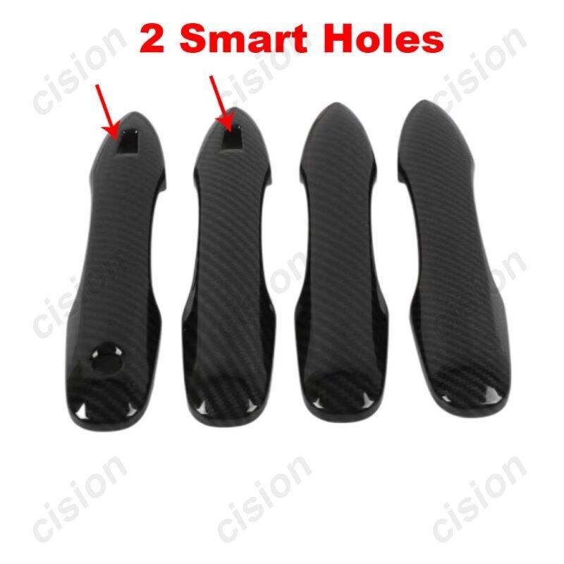 Carbon Fiber Chrome Car Door Handle Bowl Cup Protective Cover Trim Cap Sticker Protector For Toyota Corolla Altis E210 -