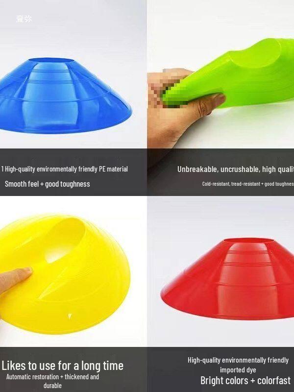 Thickened Football Training Cones - Student Marker Discs for Obstacle Courses & Drills