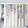 Watercolor Green Hanging Leaves Waterproof Shower Curtain For Bathroom Decor
