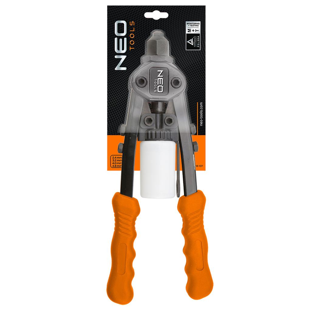 Front riveter for steel and aluminum rivets 2.4/3.2/4.0/4.8 mm