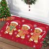 VIKAMA Christmas Gnome Welcome Doormat Red Plaid Non Slip Floor Mat Front Porch Entrance Rug Holiday Home Decor