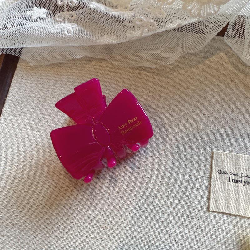 Sweet Colorful Bow Hair Claw – Korean Summer Acetate Hair Clip for Women