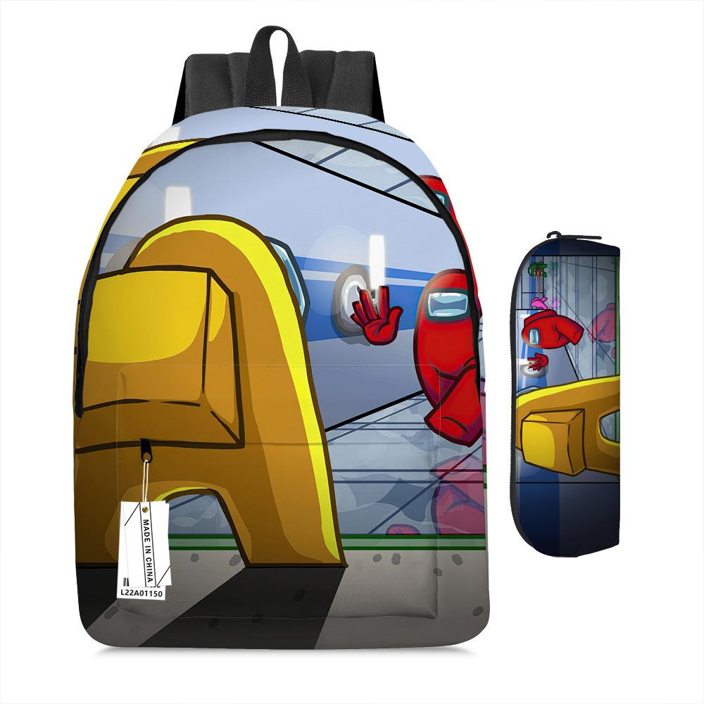 Among Us Two-Piece Backpack Space Werewolf Primary And Secondary School Students Cartoon Schoolbag Three-Piece Satchel Pencil Case