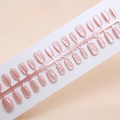 Umělé nehty Jednobarevné Nude Pudr Nositelné nehty Odnímatelné Ledové Transparentní Falešné nehty 30 kusů Krátké T-kódované Nail Art Kousky Kousky nehtů