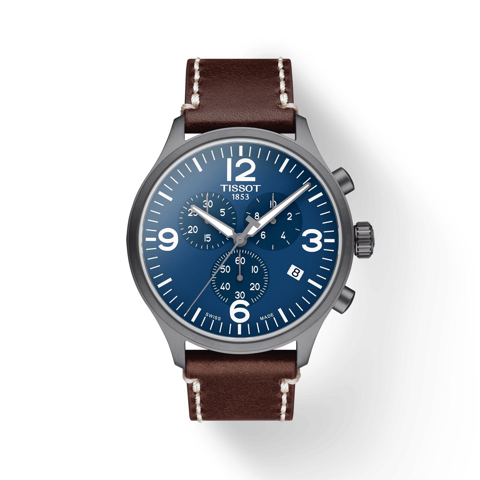 Tissot Leather Strap blue Dial Men s Fashion Watch T116.617.36.047.00 синий