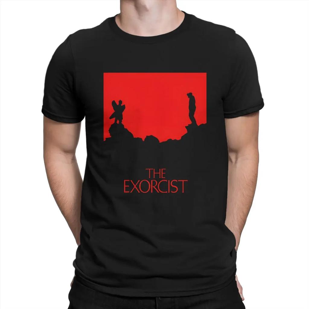 Back T Shirt Men 100% Cotton Humorous T-Shirts Round Collar T-The Exorcist Tees Short Sleeve Clothes Gift Idea