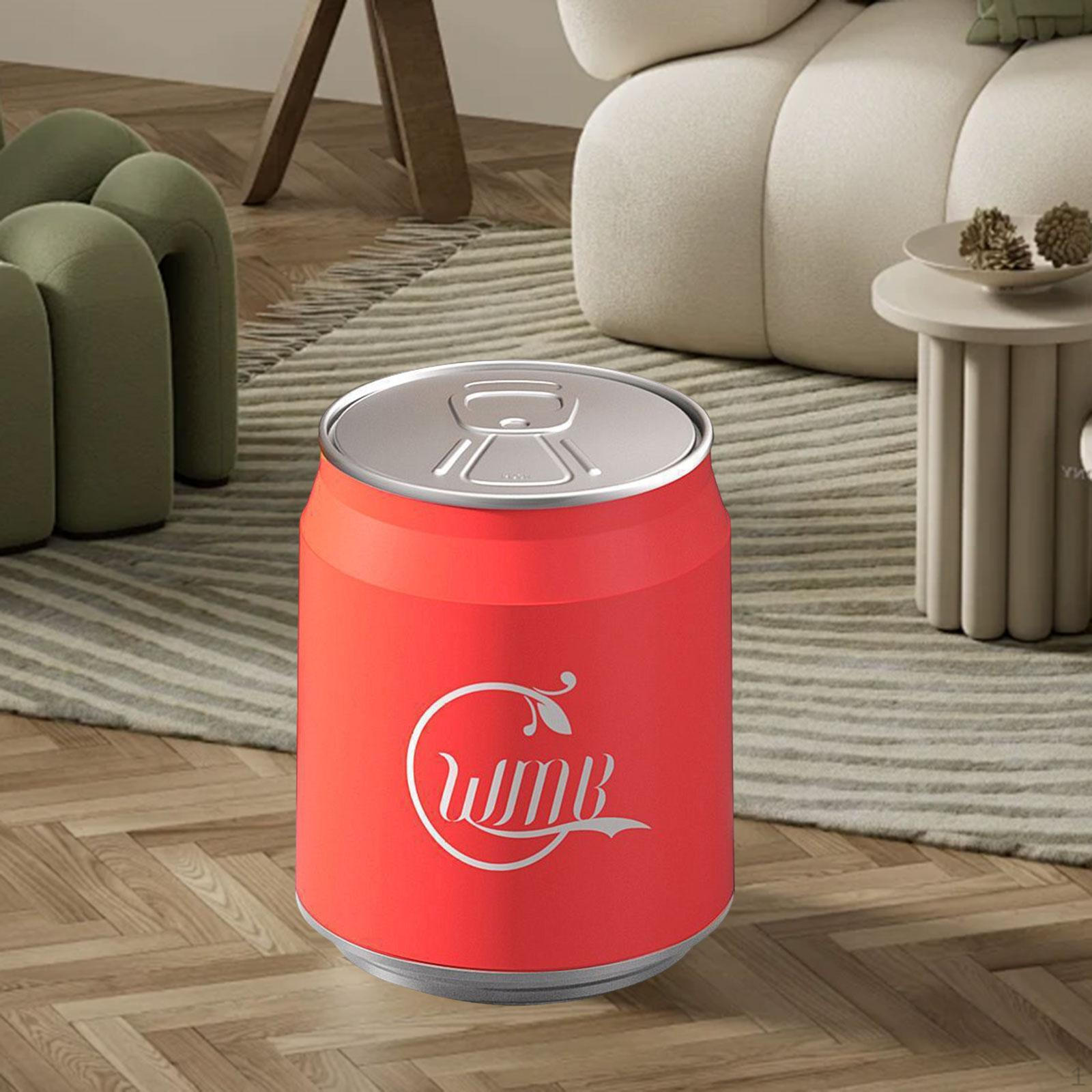 

Мусорное ведро в форме банки колы креативное круглое маленькое прессованное мусорное ведро для туалета Red