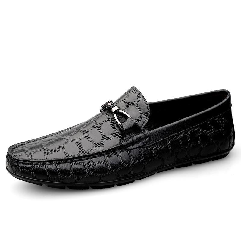 

2025 New Mens Loafers Shoes Moccasins Genuine Leather Men Casual Shoes Lightweight Walking Shoes Breathable Dress Slip on Flats 44 чёрный