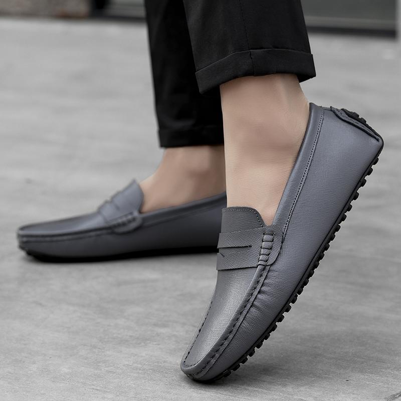 Genuine Leather Men Shoes Luxury Formal Casual Flats Mens Loafers Moccasins Male Breathable Slip On Boat Shoes Plus Size 38-49