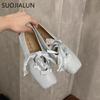 Fashion SUOJIALUN 2025 Spring New Brand Women Flat Shoes Fashion Round Toe Lace Up Ladies Elegant Ballerina Shoes Flat Ballet Shoes